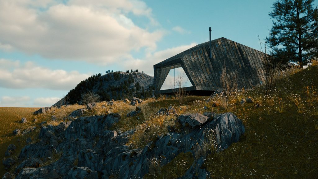 Redshift3D fog with Cinema4D Tinyhouse