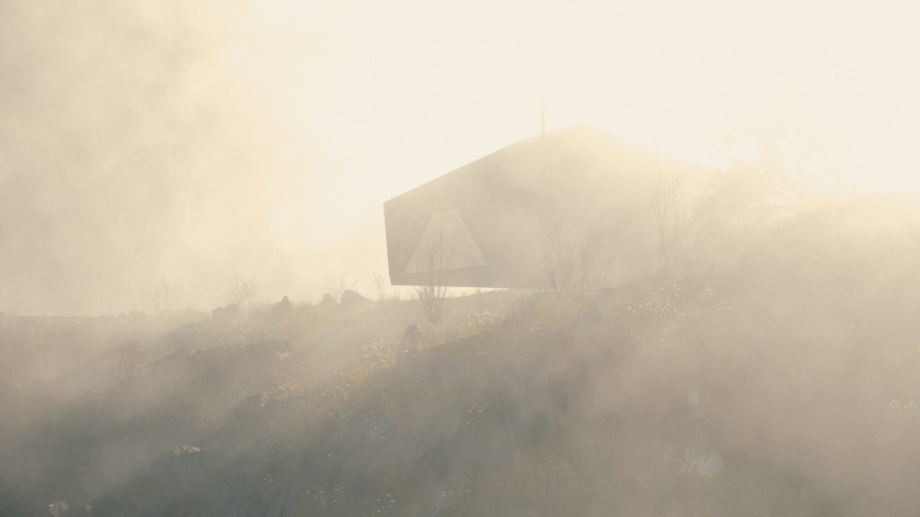 Tinyhouse with fog
